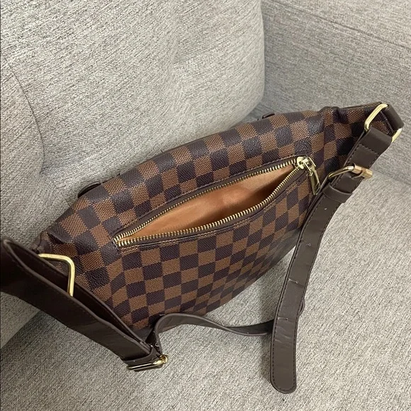 Brown Checkered Bum Bag - Picture 4 of 4